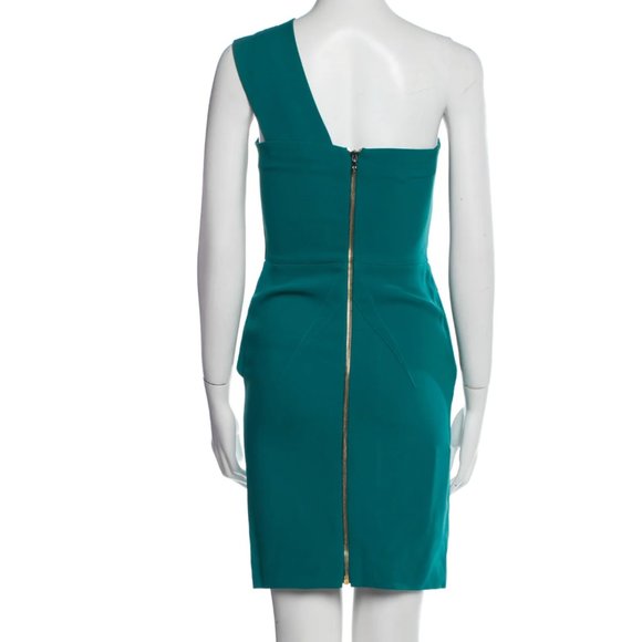 REVOLVE DRESS Roland Mouret One Shoulder Sheath Mini Dress Blue/Teal SZ SMALL - Picture 4 of 16